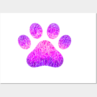 Geometric Paw Print Graphic Posters and Art